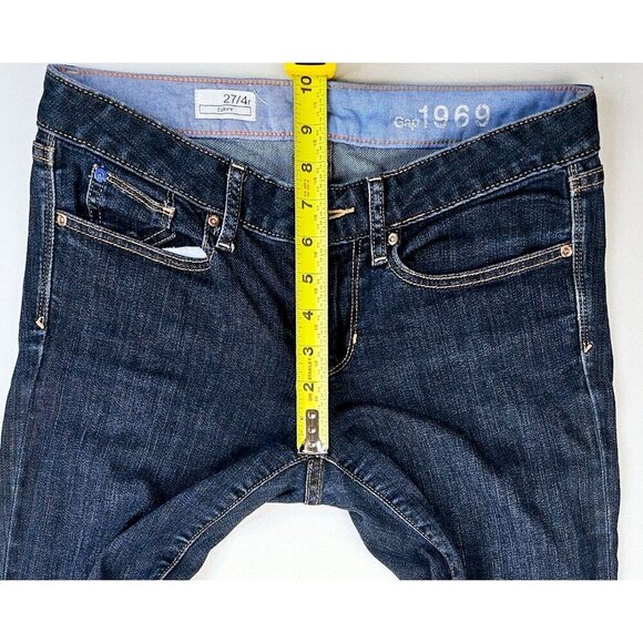Gap 1969 27X33 Womens Curvy Blue Denim Size 27/4R 5 Pocket Jeans Cotton Elastane - Picture 3 of 12